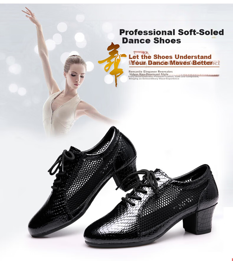 Teslita Mesh Breathable Summer Women's Genuine Leather Latin Dance Square Dance Mid Heel Versatile Casual Outdoor Non-Slip Dance Shoes 12