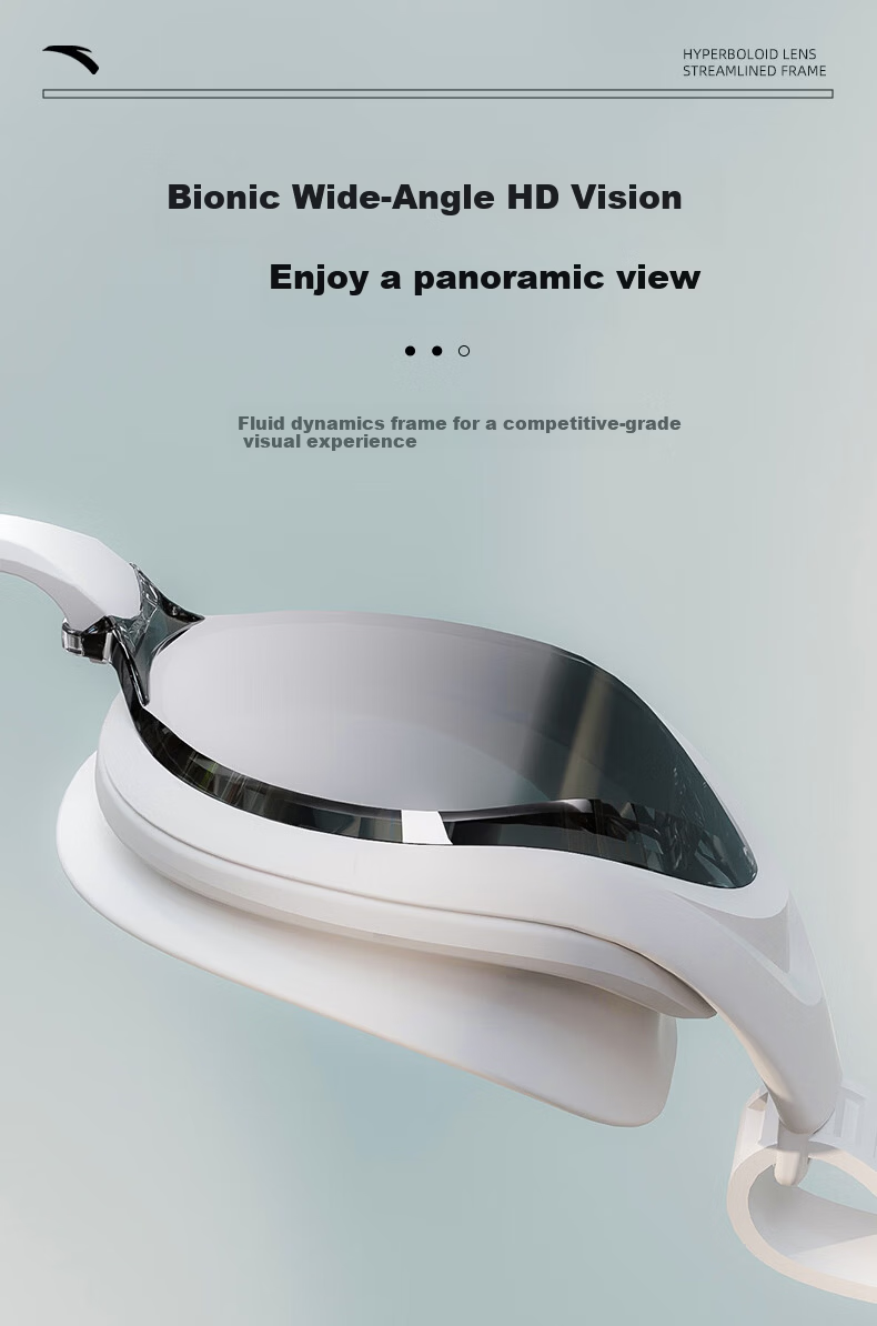 ANTA Swimming Goggles and Cap Set for Men and Women, High-Definition Prescription Swimming Glasses, Professional Plano Anti-Fog Swimming Gear, White 350 Degrees 2