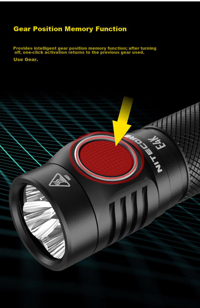 NITECORE E4K High Brightness Rechargeable Compact Flashlight Outdoor Hiking Mountaineering Portable EDC Emergency Light 13