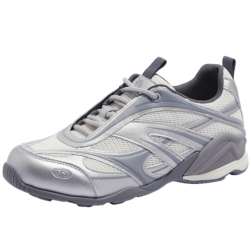 CAMEL Women's Racing Training Shoes Colorblock Sports Casual Sneakers L26A255037 Silver/Grey (Regular) Size 38