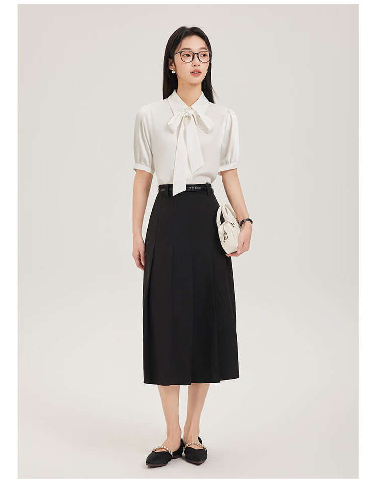 Dajiasi Blue Short Sleeve Shirt Women's Formal 2026 Summer New High-End Stylish Blouse Interview Shirt for Women 22