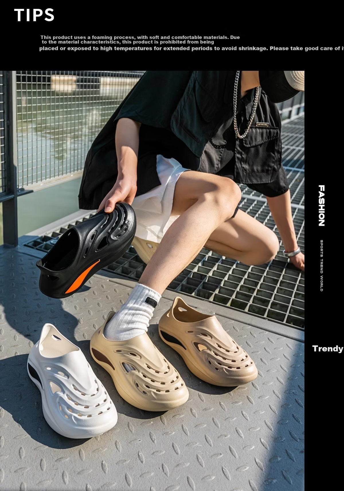 YUZHAOLIN Men's Breathable Hole Shoes Sports Outdoor Sandals Water Shoes Summer Driving Slippers 1