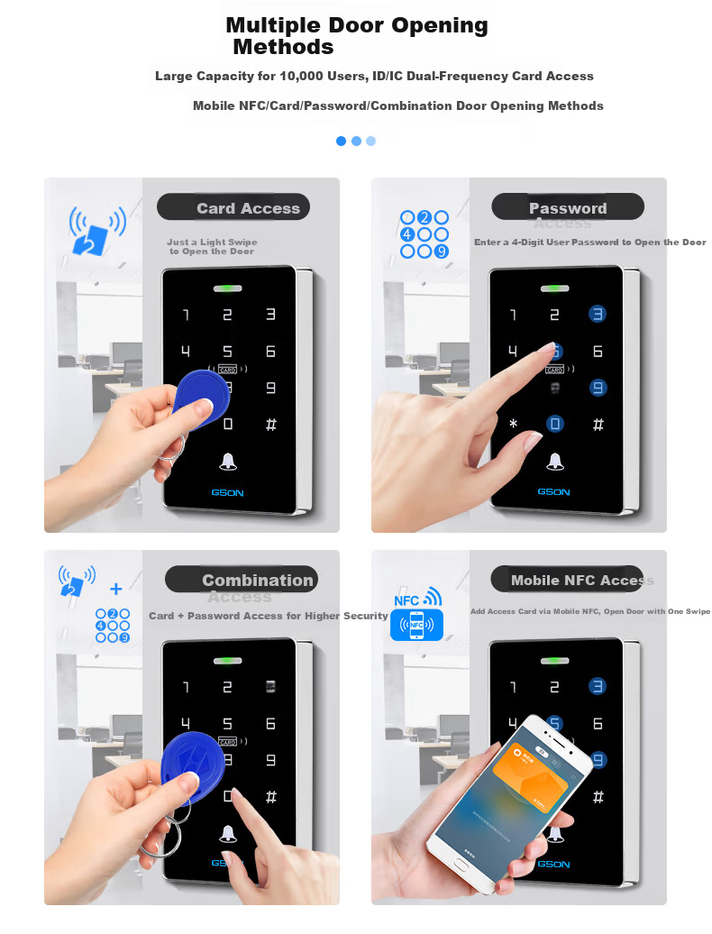 GS GSON All-in-One Access Control Machine Electromagnetic Lock Card Password Access Control Attendance Machine NFC Electromagnetic Lock Magnetic Door Access Device 5
