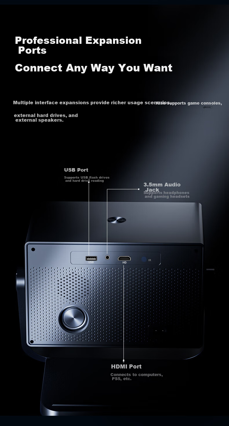 Weiying Y18Pro Home Projector 1080P Full HD Portable Smart Bedroom Projector (High Brightness Upgrade, TOF Auto Focus, PC Connectivity) 15