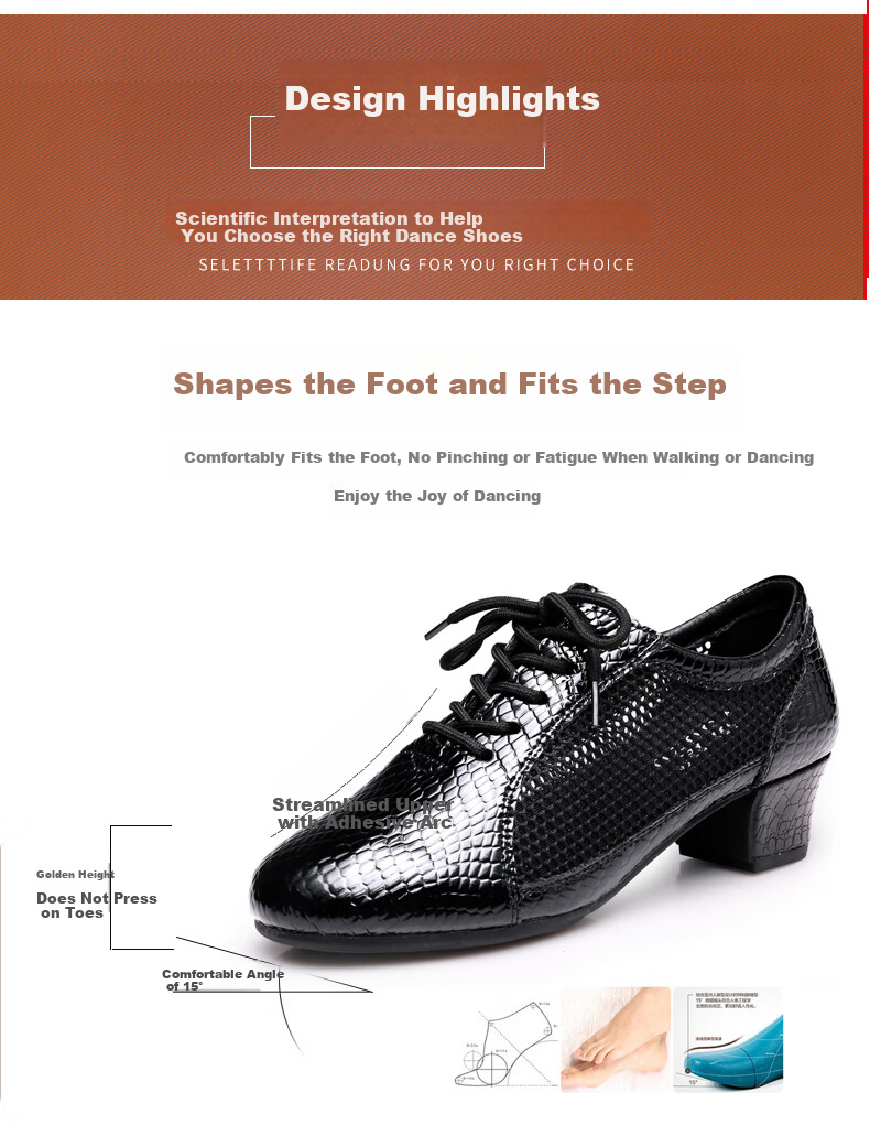 Teslita Mesh Breathable Summer Women's Genuine Leather Latin Dance Square Dance Mid Heel Versatile Casual Outdoor Non-Slip Dance Shoes 14