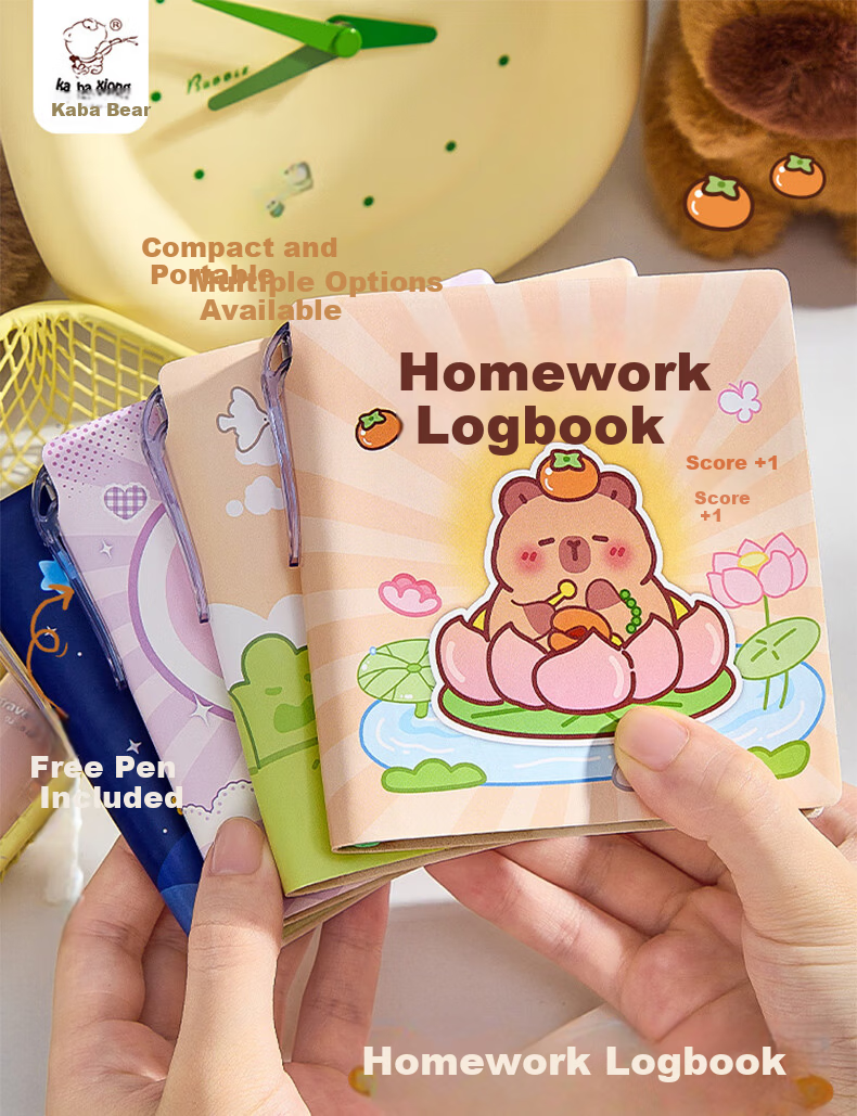 Kaba Bear Mini Leather Homework Register Student Pocket Portable Assignment Notebook Children's Day Birthday Gift 1