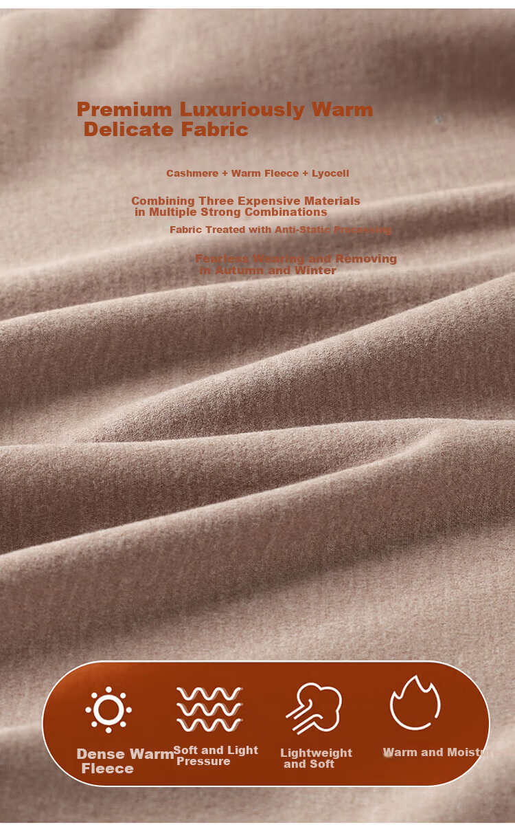 Bingxue Kapok Women's Warm Fleece Cashmere Thickened High-Waist Slim Fit Antibacterial Mite-Resistant Thermal Leggings 4