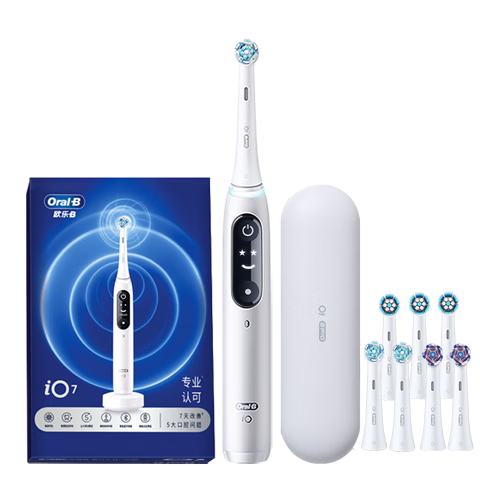 Oral-B Germany Imported Adult Smart Electric Toothbrush iO7 Professional All-in-One White Brush Heads*7 Deep Cleaning Gum Care JD Self-operated Hot Sale Couples Gift