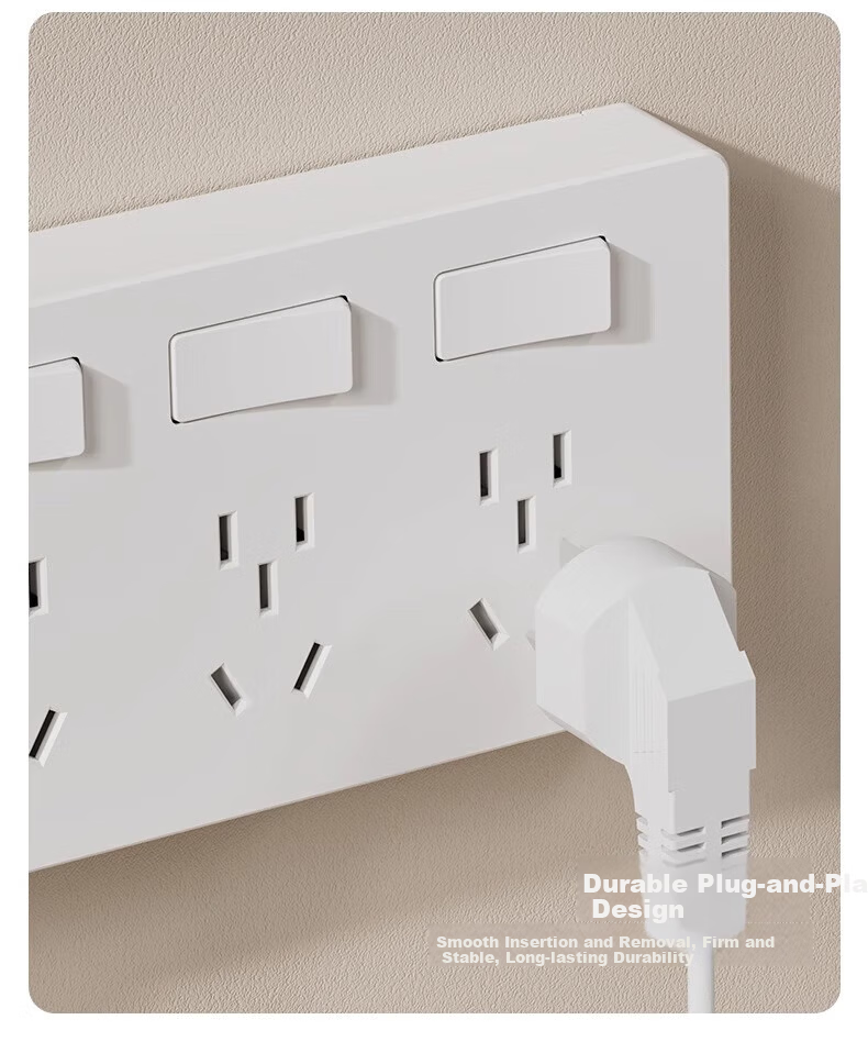 AUX 86-Type Expandable Socket Extension Converter Concealed Multi-Port Household Power Strip with Switch Three Switches 21 Holes + Five Holes Left Expansion Aperture Gray 7