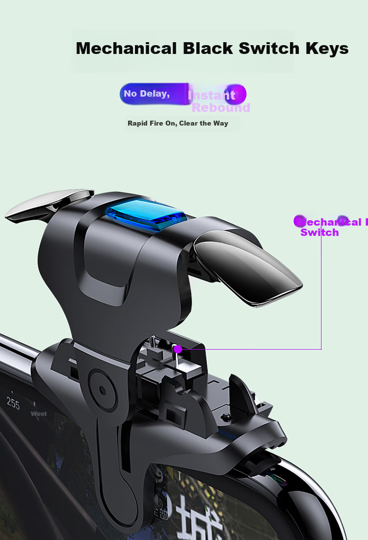 Kewo Auto Rapid Fire Recoil Control Assistant Mobile Game Four-Finger Physical Frequency Conversion Button External One-Key Auto Clicker for Delta Operation Compatible with iPhone and Android 8