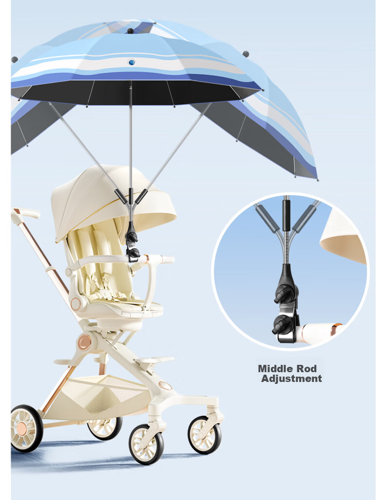 Mido Baby Stroller Sunshade Umbrella Tricycle Pushchair Sun Protection Rain Umbrella M901 Peach Pink 5