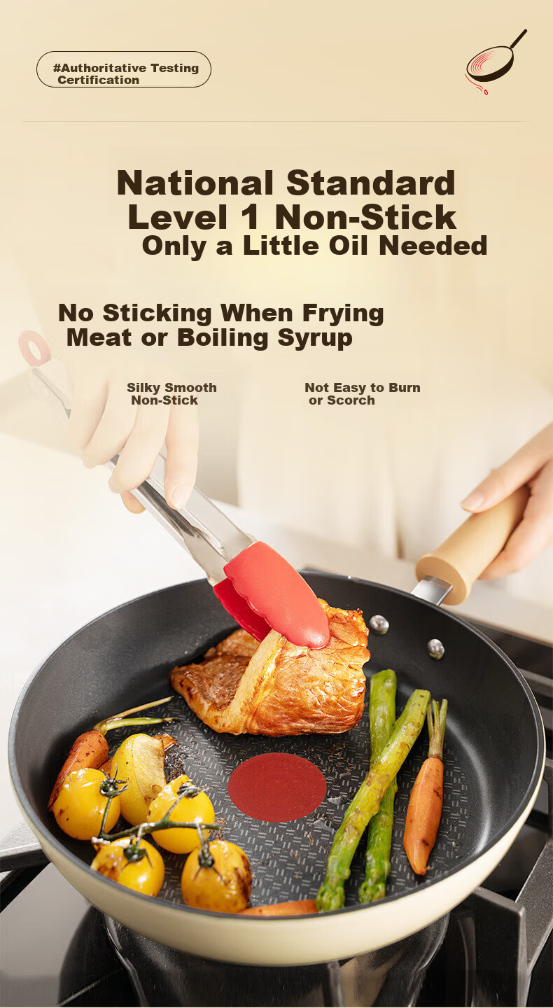 SUPOR 26cm Lightweight Red Dot Non-Stick Frying Pan Multi-Functional Flat Bottom Skillet EJ26QLP01 4