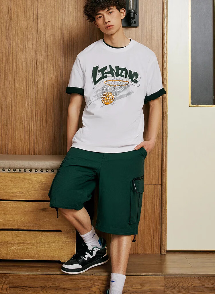LI-NING KASON Men's Antibacterial Moisture-Wicking Comfortable Short Sleeve T-Shirt Sports Crew Neck Casual Versatile Top 7