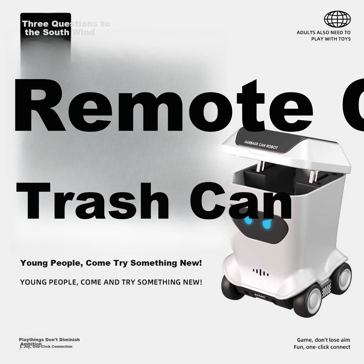 Wen Nan Feng Full-Scale Mini Remote Control Trash Can Small Electric Creative Trendy Toy Children's Toy Boy Birthday Gift for Boys