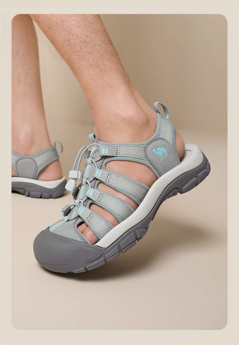 CAMEL Haibei Cute Hollow Outdoor Beach Sandals Men L16M162001 Silver Gray (Men's) Size 39 17