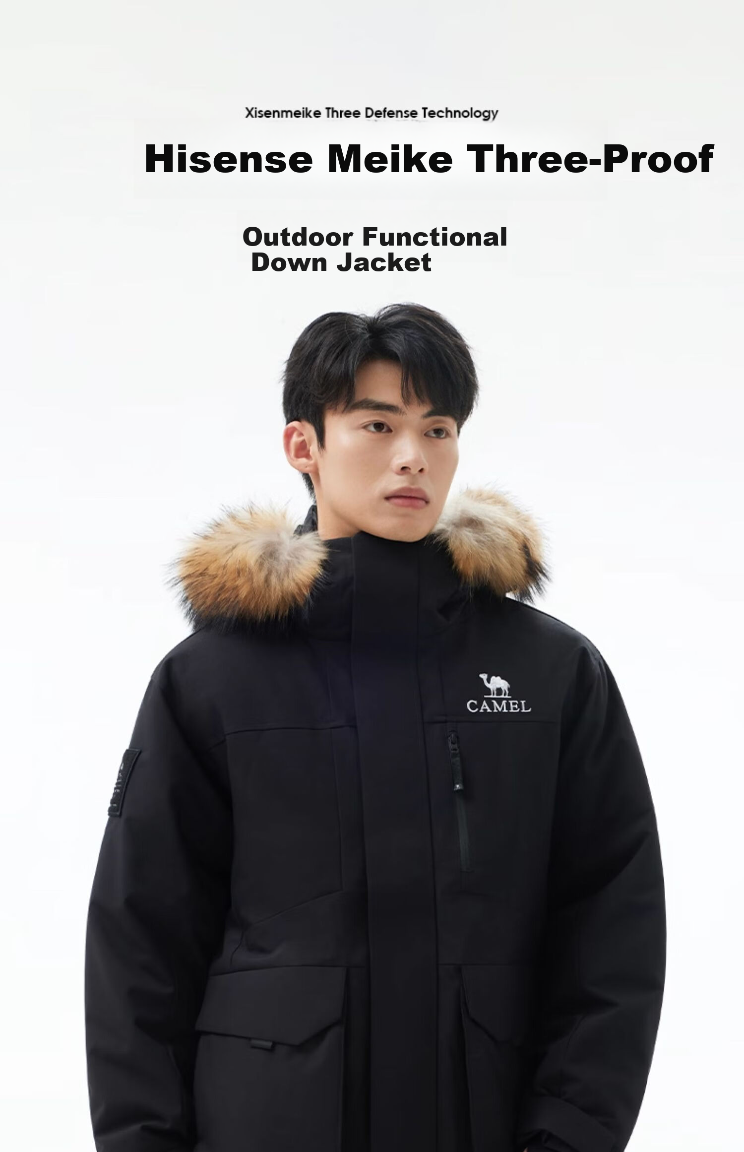 CAMEL Outdoor Down Jacket Unisex 035 Water-Repellent Thickened Warm Parka Coat 20