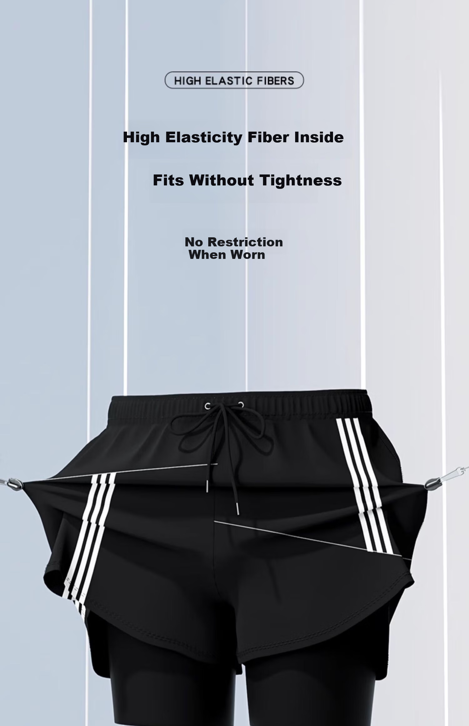 F.DYRAA Men's Swim Trunks Anti-Embarrassment Fake Two-Piece Quick-Dry Large Size Hot Spring Shorts Swimming Gear Three-Piece Set 25037 Black 4XL 13