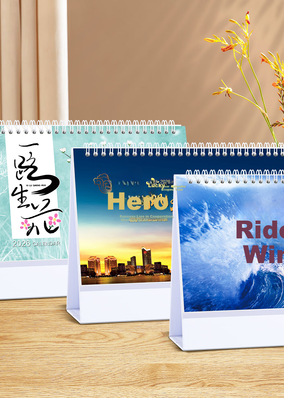 Langjie 2026 Desk Calendar Horse Year Large Grid Writing Planner Office Desktop Calendar Customizable 4