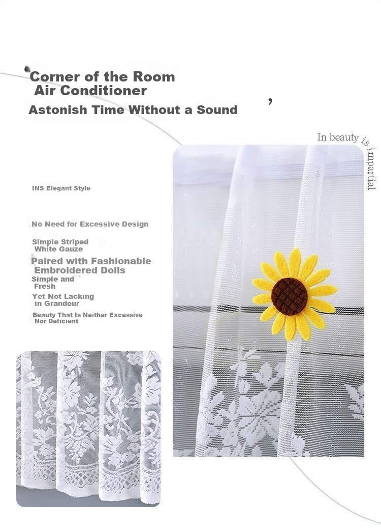 XIAOHUANGHOU Air Conditioner Wind Deflector, Anti-Direct Blowing, Universal Dust Cover for Wall-Mounted Units, Fabric Happiness Bear 7