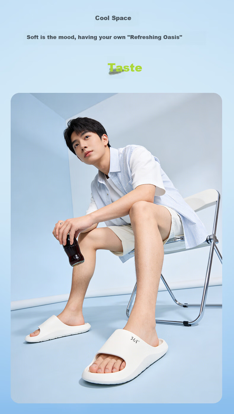 361° Soda Men's Slippers 2026 New Summer Lightweight Soft Sole Casual Home Shoes EVA One-Piece Molded Sandals 6