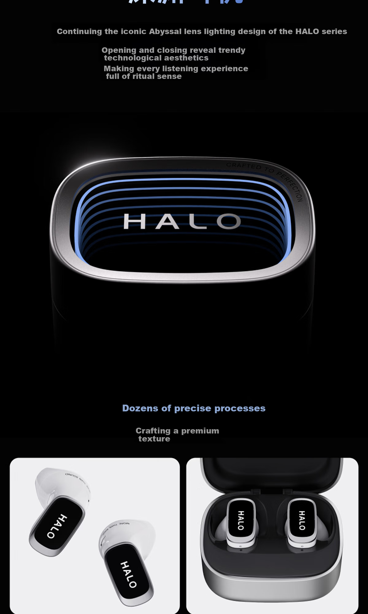 EDIFIER Halo Buds Abyss Cyber Trend Semi-In-Ear Bluetooth Earphones RGB Lighting Long Battery Life Low Latency Compatible with Apple Huawei Xiaomi Dawn White 3