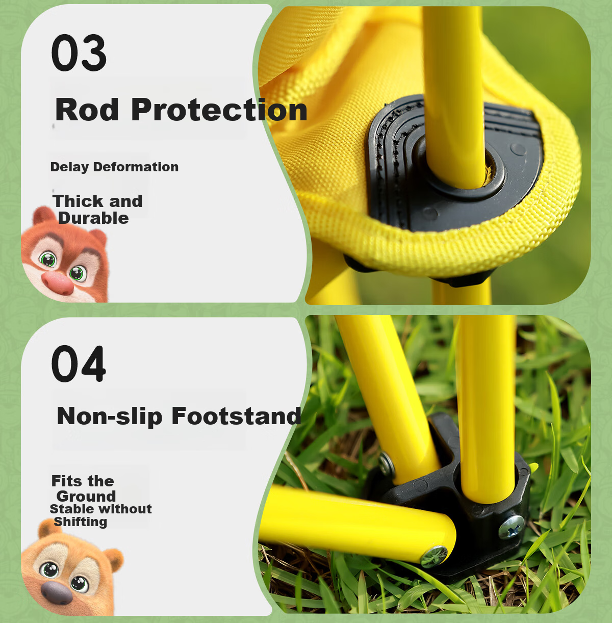 CAMEL [Camel × Boonie Bears] Outdoor Camping Folding Chair Children's Moon Chair Portable Folding Stool Oatmeal Sand 16
