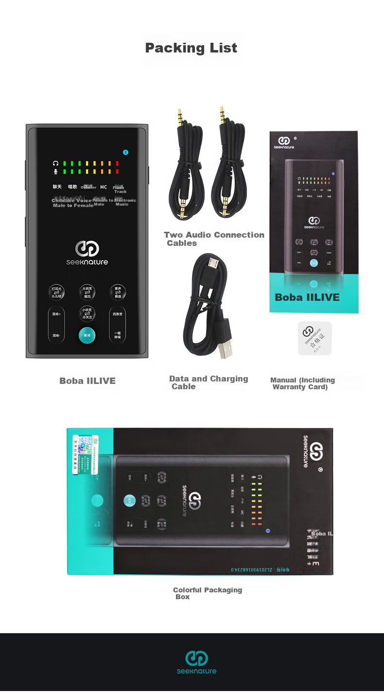 Seeknature BoBa 2nd Gen LIVE Sound Card Condenser Microphone Kit for Mobile Live Streaming, PC, TikTok, Kuaishou, Universal Host Singing, Karaoke, Recording, Full Live Streaming Equipment Set Micropho 15