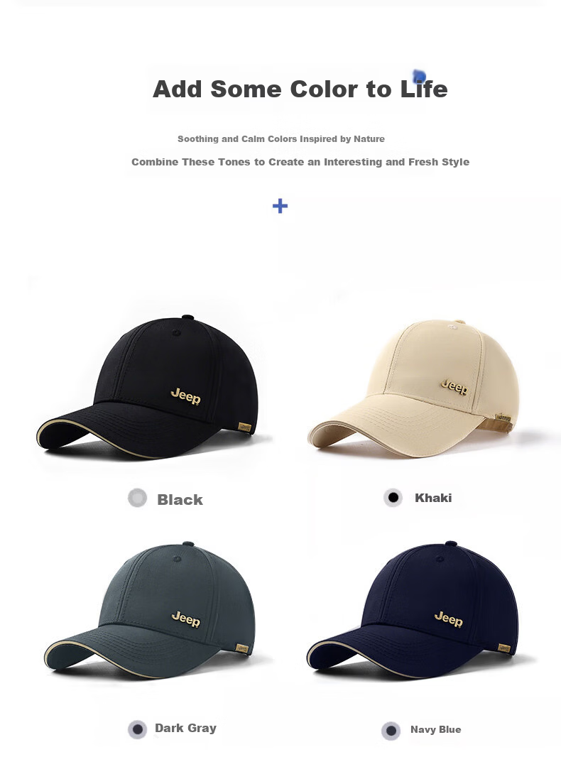 JEEP Men's New Deep Crown Sports Sun Protection Casual Versatile Pure Cotton Baseball Cap 4