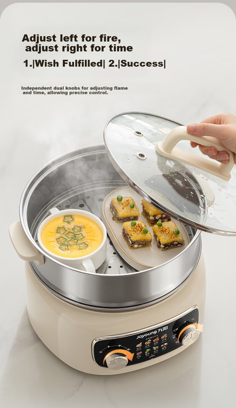 Joyoung 20L Electric Steamer 3-Layer Stainless Steel Multi-Functional Electric Hot Pot GZ568Ultra 4