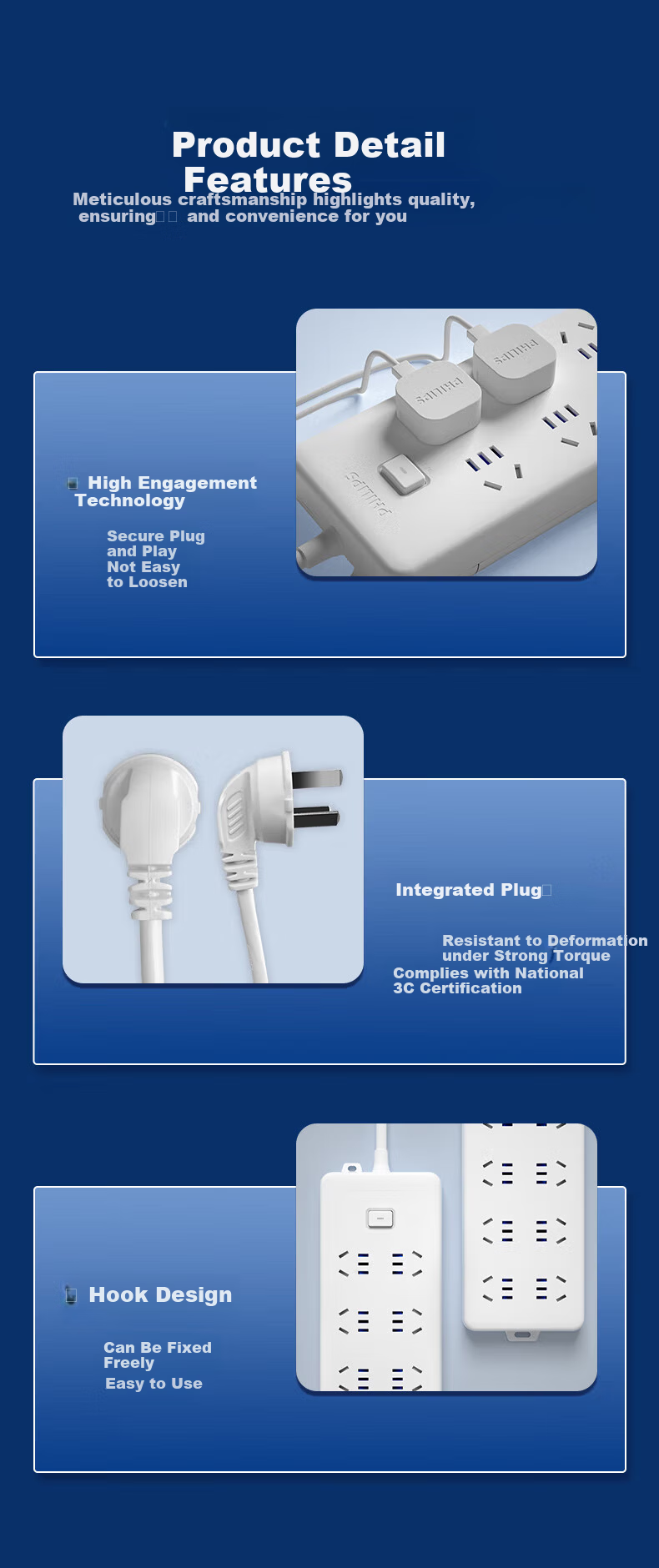 PHILIPS 10-Socket Master Control Switch 1.8m with Child Safety Shutter Power Strip Extension Cord Socket Outlet 10