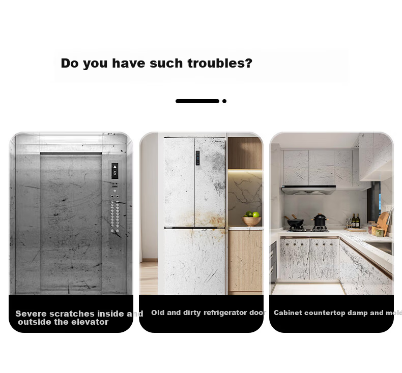 Cuttlefish Refrigerator Elevator Renovation Sticker Self-Adhesive Furniture Color Change Film Stove Protective Film Metal Brushed Silver 40*300cm 3