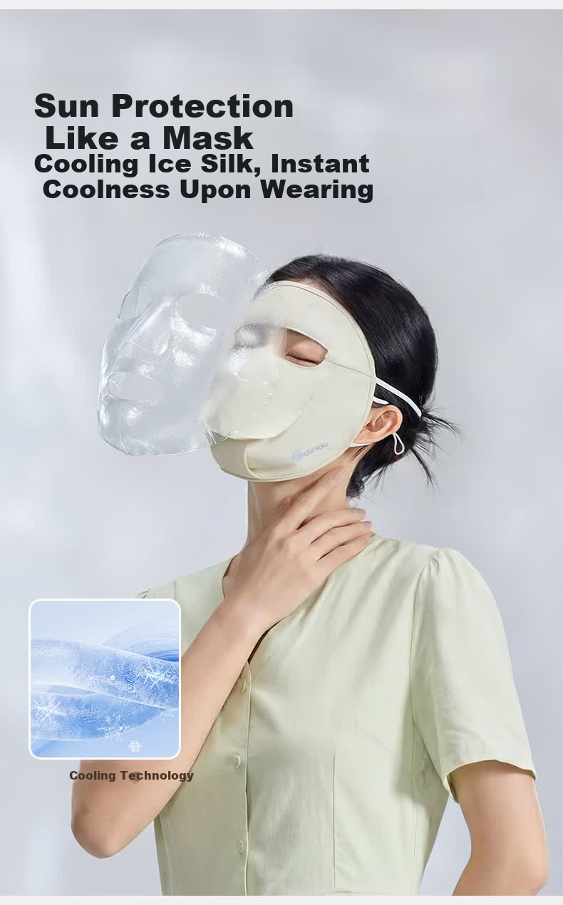 UV100 Taiwan Medical Post-Surgery Sunscreen Face Shield for Women UV Protection Face Bikini with Open Mouth Mask 26534 Dark Night Black 13