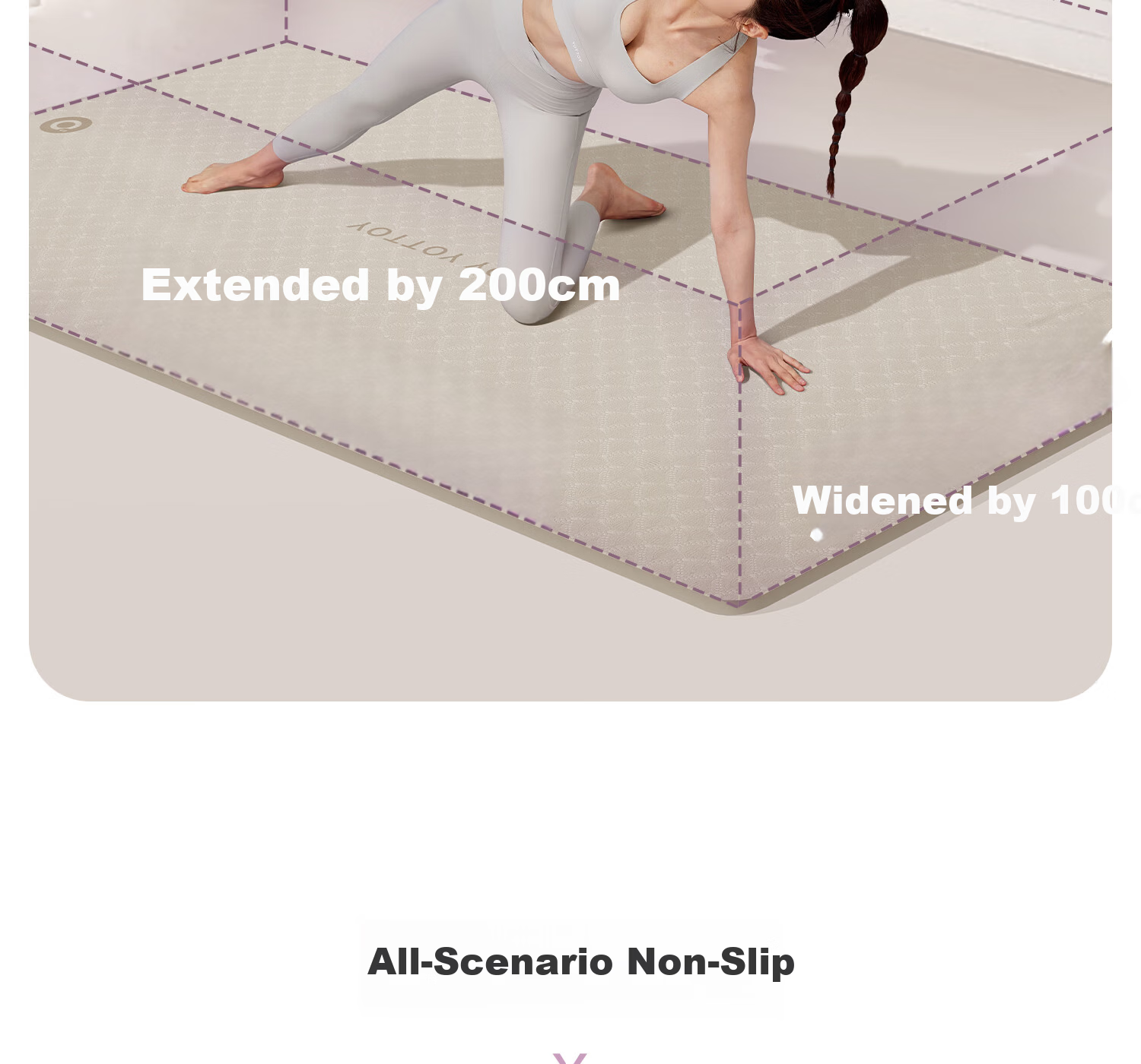 Yottoy Antibacterial Yoga Mat for Women, Extra Large Thickened Non-Slip Shock Absorption Exercise Mat for Home Fitness 6