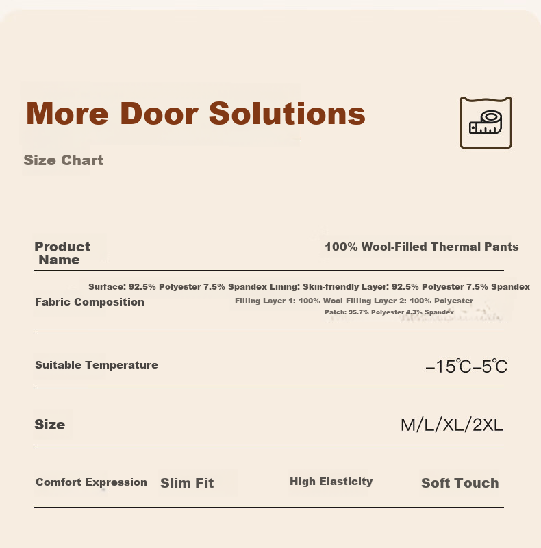 Miiow Women's Thermal Pants 100% Wool Filled High-Waist Fleece-Lined Thickened Autumn Winter Cotton Warm Trousers 9