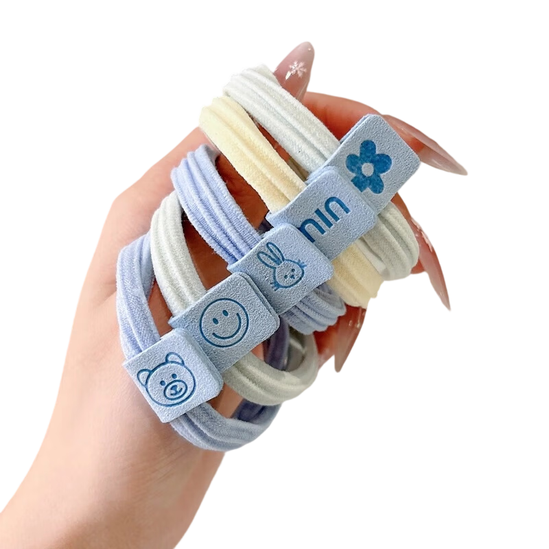 Dongyiyanxuan Hair Ties for Women, High Elasticity Durable Seamless Hair Bands Rubber Bands Thickened Hair Ties for Children, Pack of 10