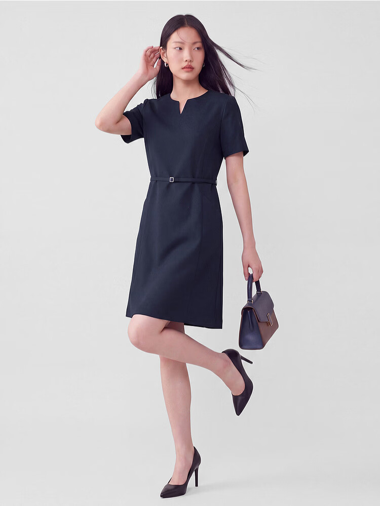 G2000 Women's 2026 Spring Summer Draped Short Sleeve Dress with Belt Comfortable Stretch Mall Edition 17