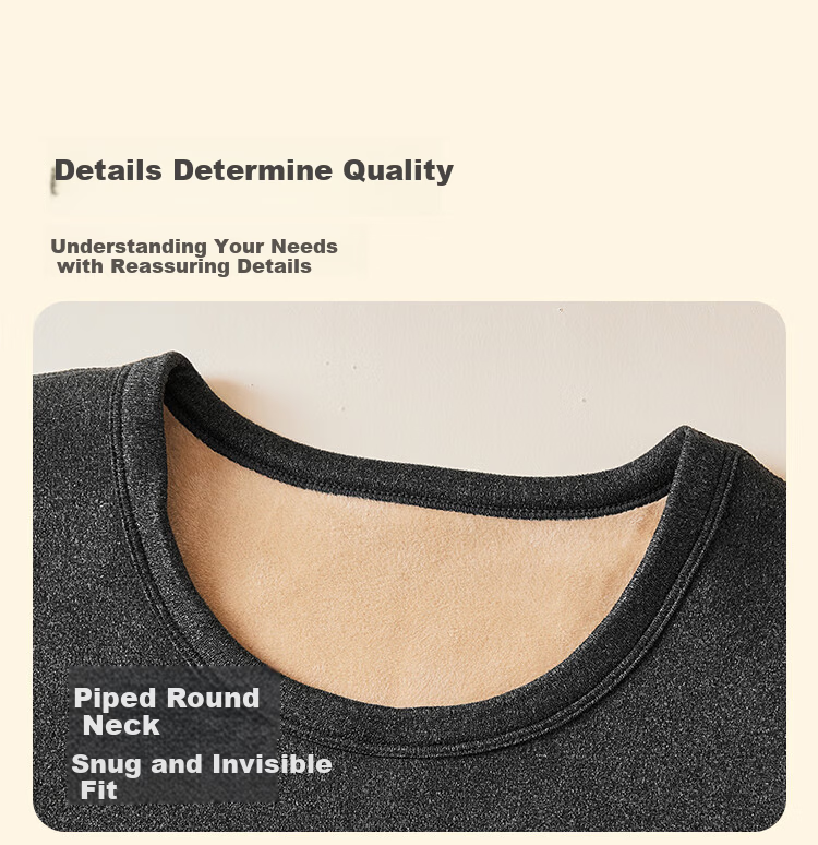 MiiOW [Goose down Silk] Men's Thermal Underwear, Fleece-Lined Thickened Autumn Pants, Antibacterial Warm Pants Set for Me 14