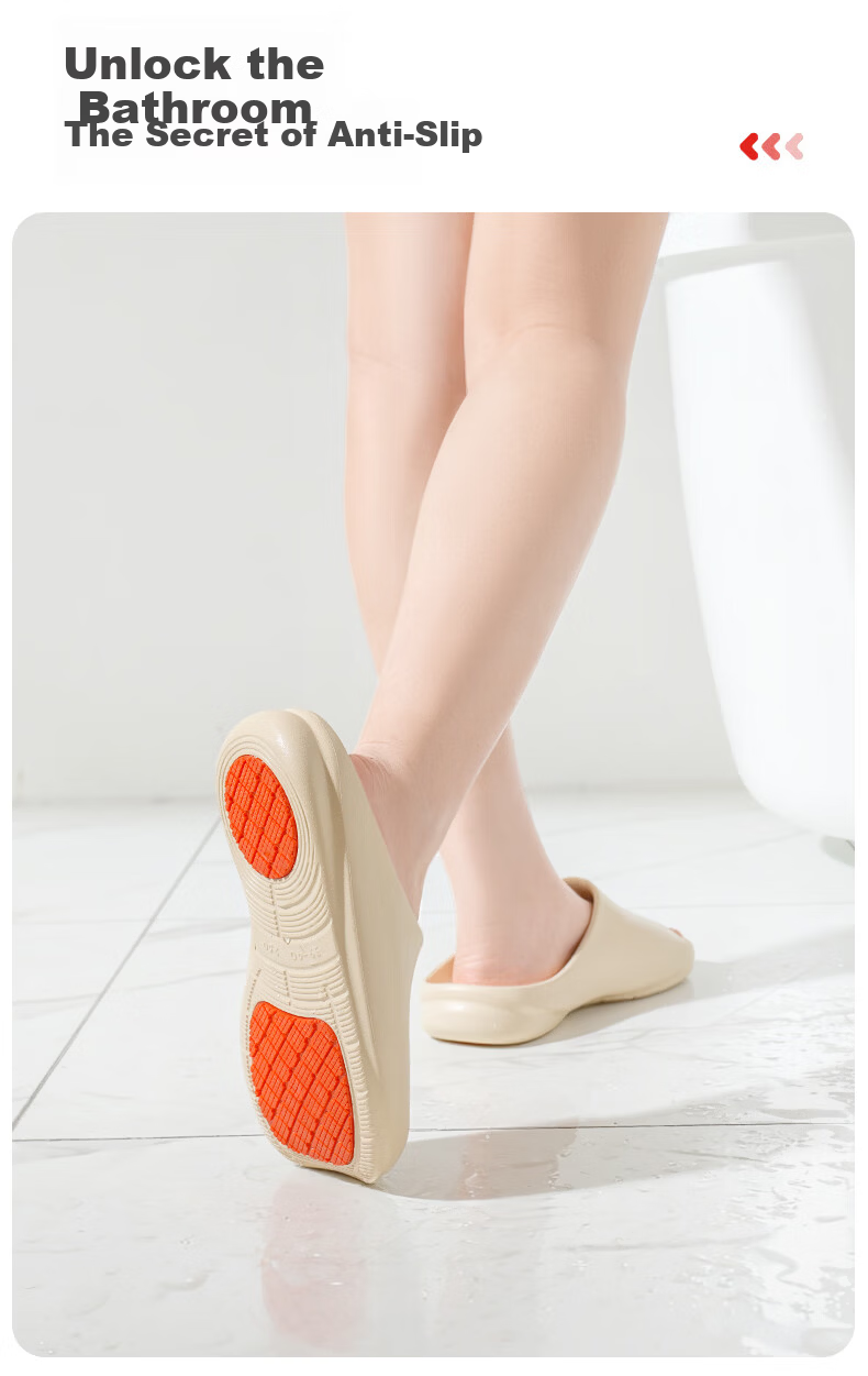 JD Jingzao Bathroom Drainage Non-Slip Antibacterial Indoor Silent Slippers for Men Black Size 41-42 5