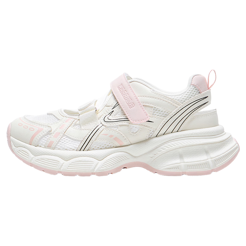 Warrior Women's Sports Sandals 2026 New Summer Hollow Breathable Lightweight Mesh Dad Shoes 109 Off-White Pink Size 37