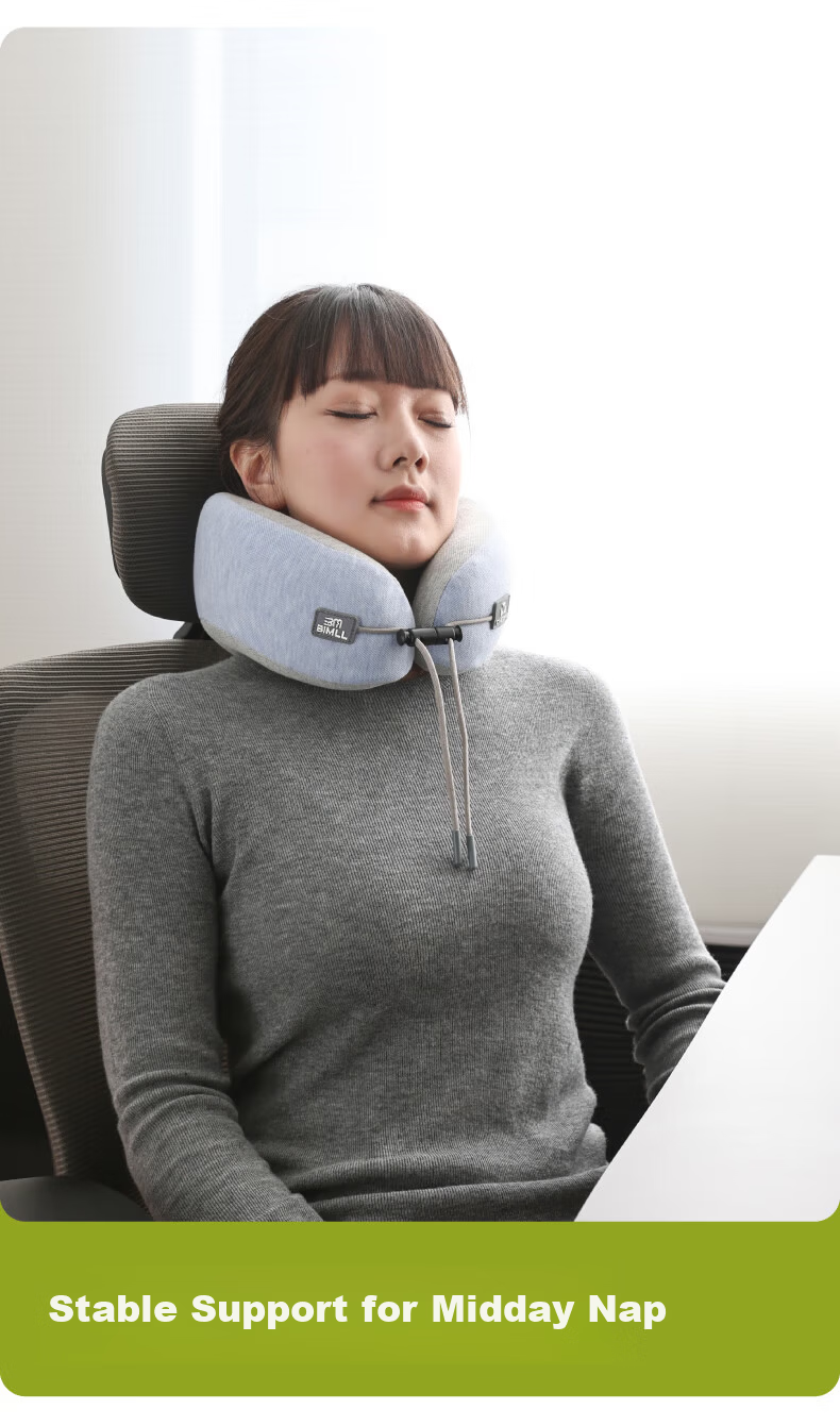 BIMLL U-Shaped Neck Pillow Memory Foam Travel Pillow Portable Neck Support Cushion for Sleeping 7