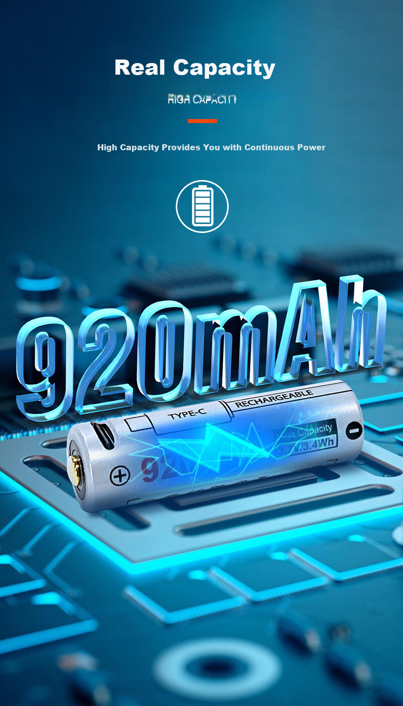 LUMINTOP Lithium Battery 14500/21700 Power Battery TYPE-C Rechargeable Battery 3.7V Flashlight Accessory 6