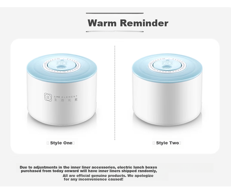 LIFE ELEMENT Plug-in Electric Lunch Box Portable Insulated Heating Lunch Box Ceramic Inner Liner Bento Box Food Warmer 1L Double Inner F88 2