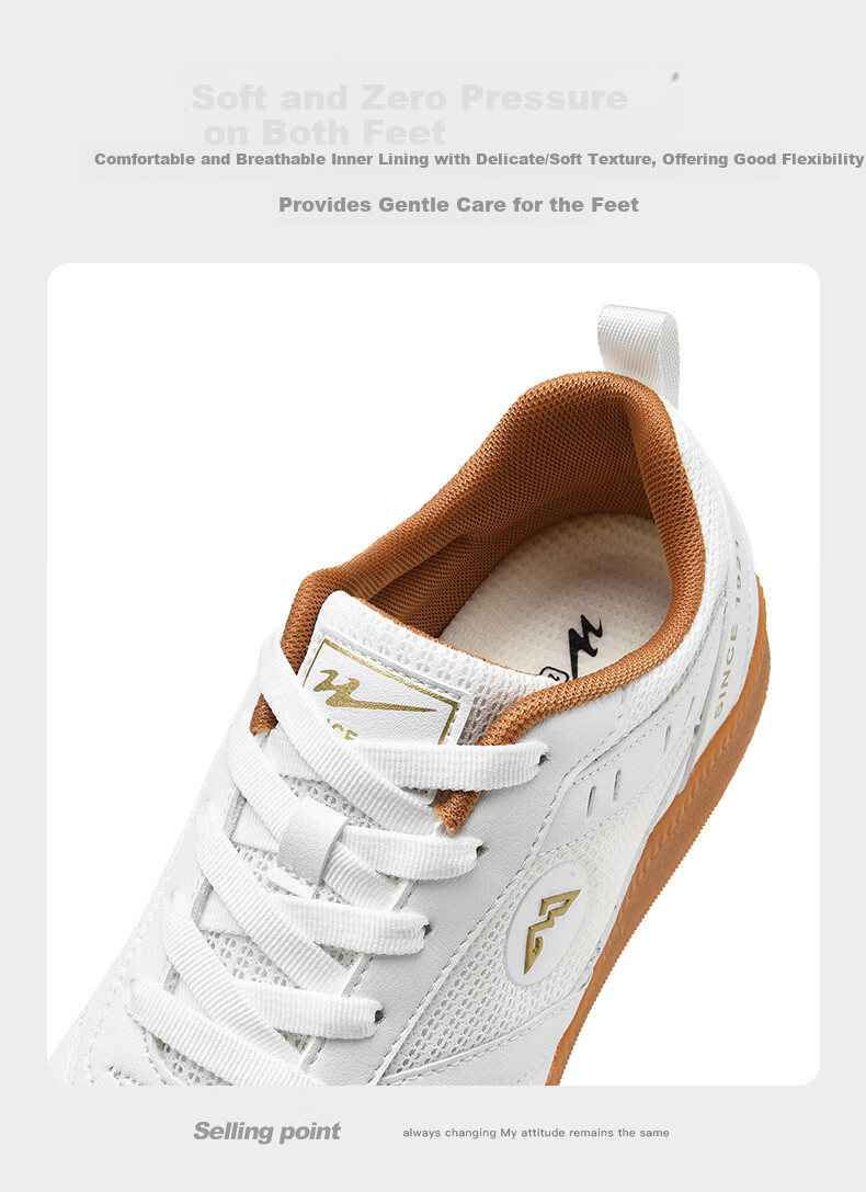 Double Star Bate Spring Summer Mesh Breathable Tai Chi Taekwondo Martial Arts Shoes Cowhide Sole Middle-aged and Elderly Unisex Competition Training Shoes 4