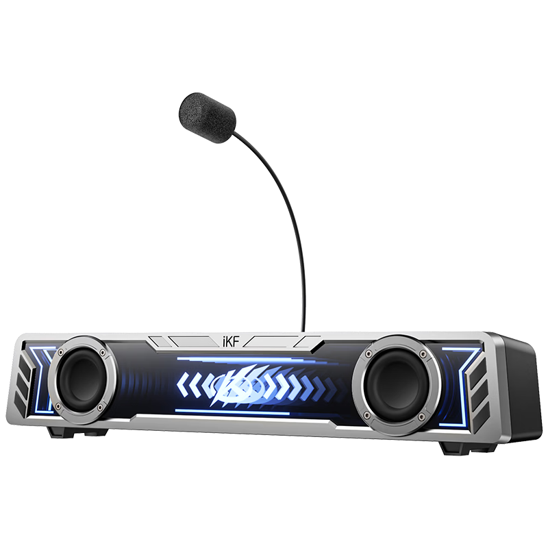 IKF A30 Phantom Gaming Computer Speakers 7.1 Surround Sound RGB Abyssal Colorful Lighting Wired Bluetooth Gaming Desktop Speakers 2026 New Independent Noise-Cancelling Microphone Xuanjing Black