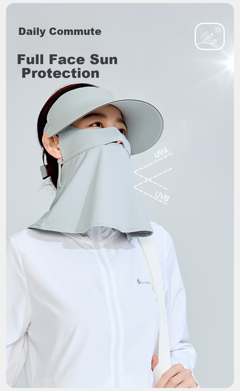 UV100 Taiwan Summer New UV Protection Face Mask Cycling Neck Guard Sunshade Sunscreen Mask 24503 Dark Night Black 5