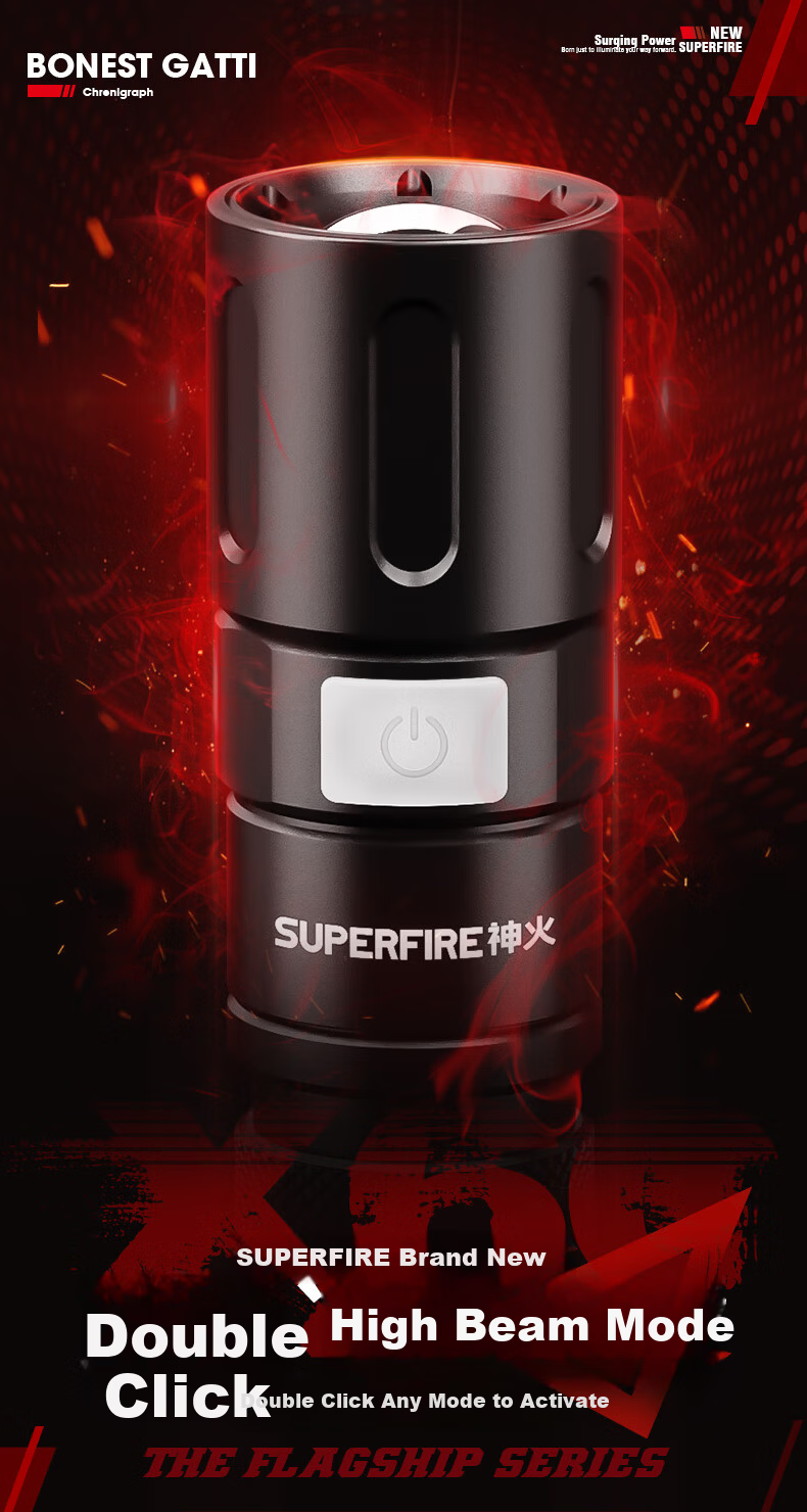 SupFire Zoomable Flashlight High Brightness Long Battery Life Outdoor Survival Mini Military Small Outdoor Light 3