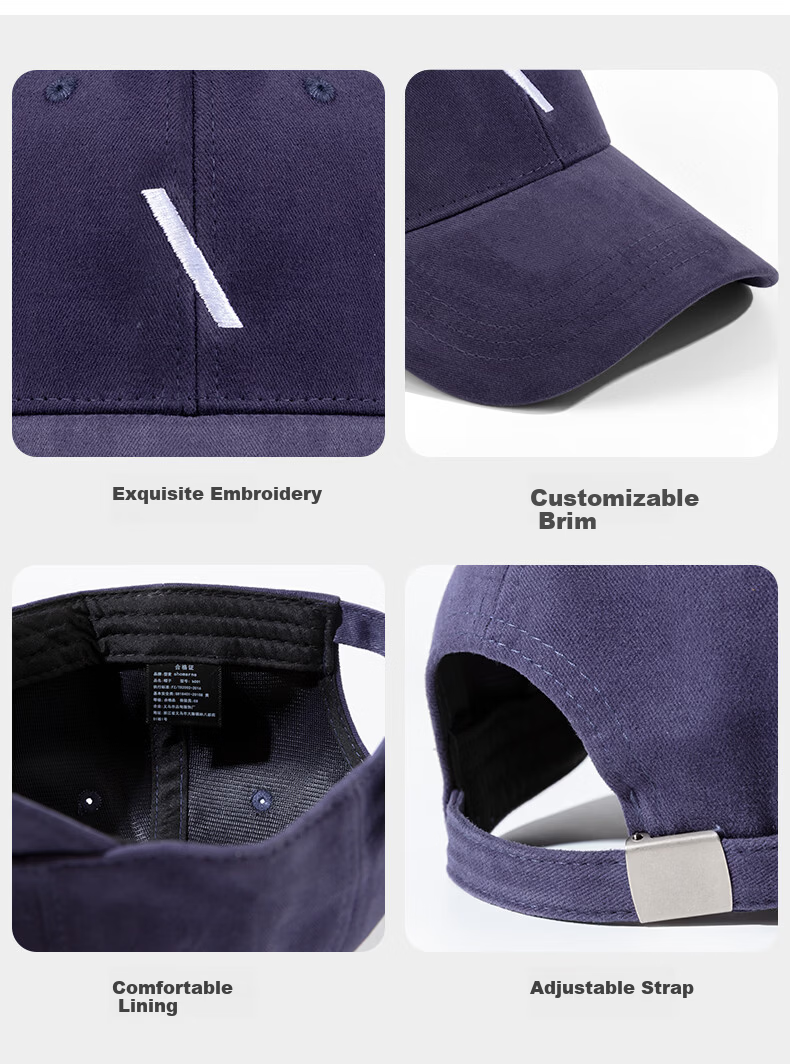 Xingmai Summer Baseball Cap Personalized Fashion Versatile Commuter Pure Cotton Embroidered Student Purple One Size 6