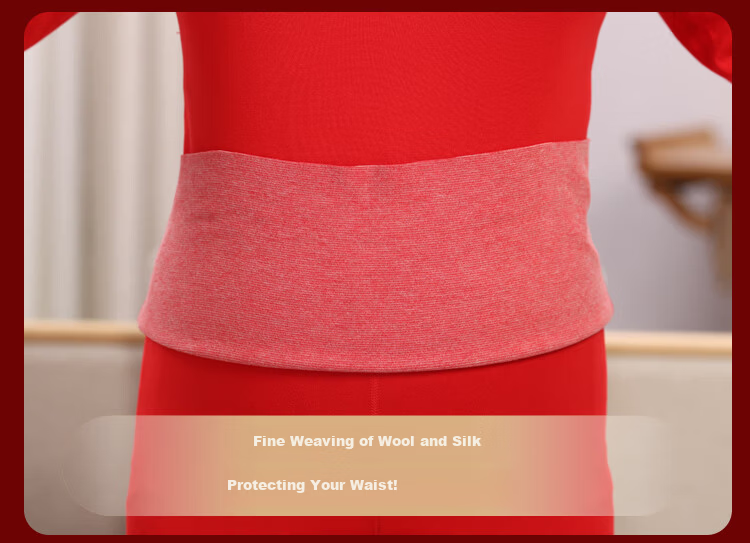 Hengyuanxiang Women's Red Pure Cotton Thermal Underwear Set for Middle-aged and Elderly, Lucky Year Autumn Long Johns and Socks 14