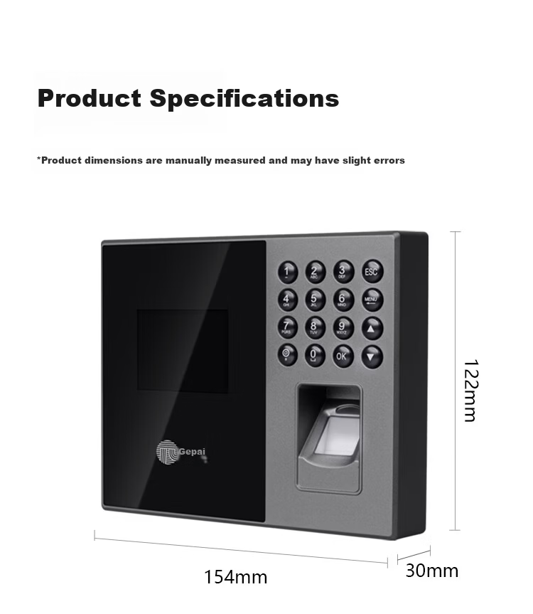 GEPAD Fingerprint Attendance Machine, Bluetooth Connected Mini Program for Attendance Management, Simple Software-Free Self-Generating Reports, ZMQ-330W 10