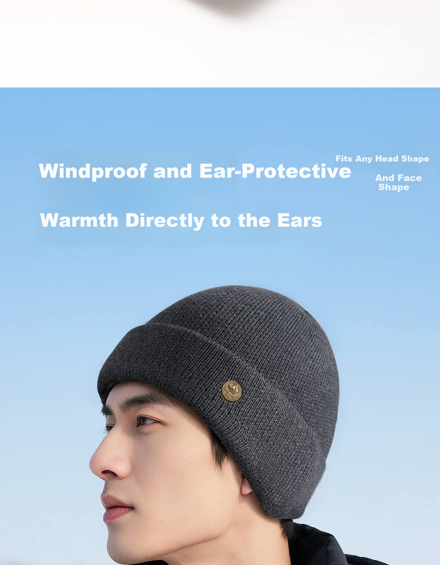 SEPTWOLVES Winter Men's Wool Knit Hat with Ear Protection, Warm Cycling Beanie, Gift for Dad's Birthday 8